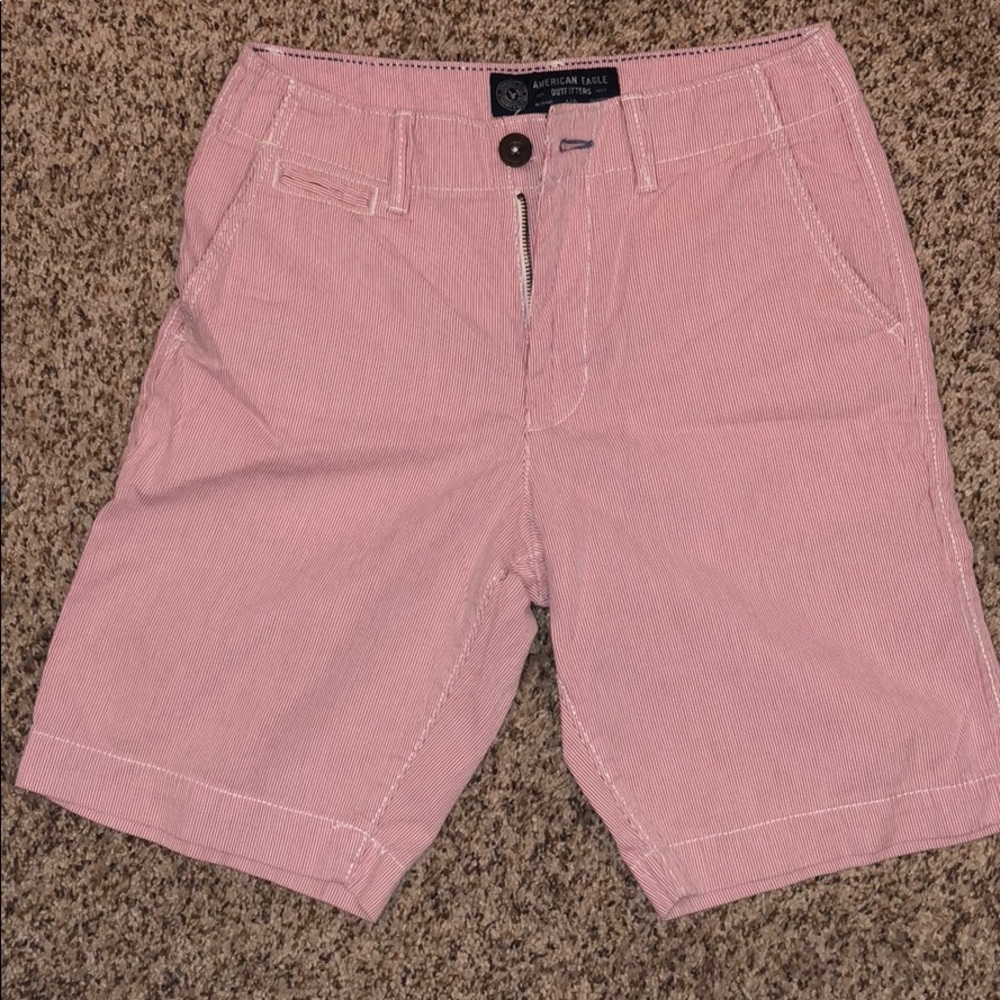 Red and White American Eagle Shorts